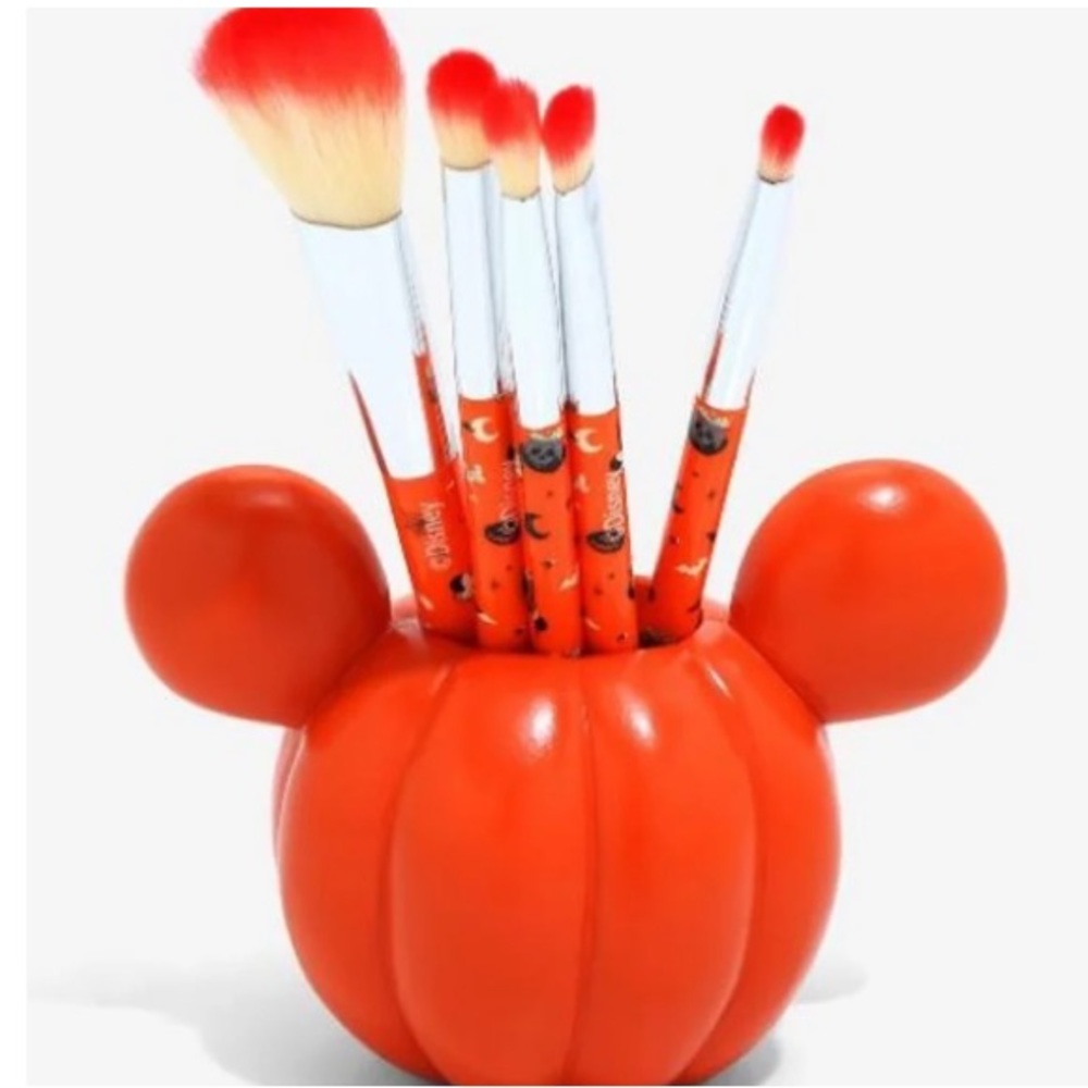 Disney Mickey Mouse Jack-O'Lantern Makeup Brush Set & Holder - Picture 7 of 8